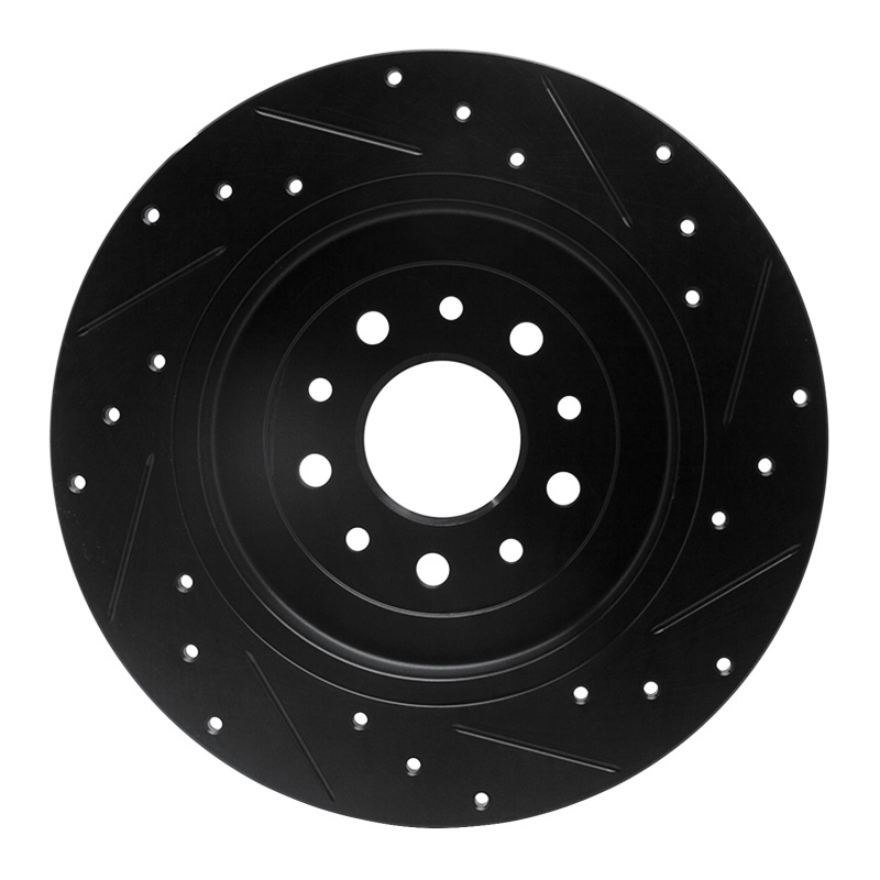 Ford Five Hundred Brake Rotor (1) - Rear Left - R1 Concepts - Drilled & Slotted - Black - `05-`19